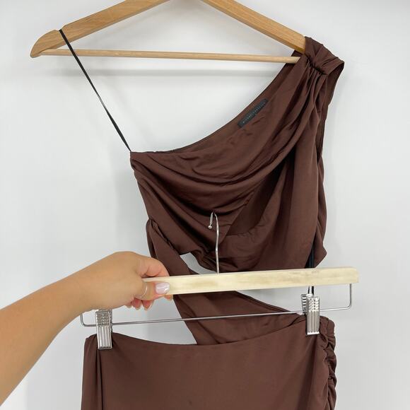 Michael Costello x REVOLVE | Dakoa Gown in Chocolate Brown Cut Out Maxi Dress XS - Picture 10 of 14